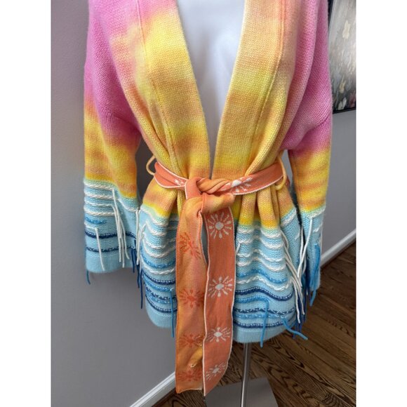 CANESSA Sunset Belted Cardigan 100% Cashmere Size 2 - Picture 11 of 16